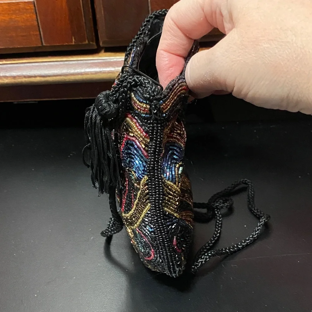 Elegant vintage Carla Marchi Multicolor Beaded Women's evening Bag